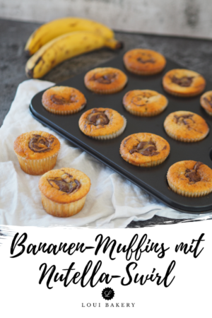 Bananen-Muffins mit Nutella Swirl